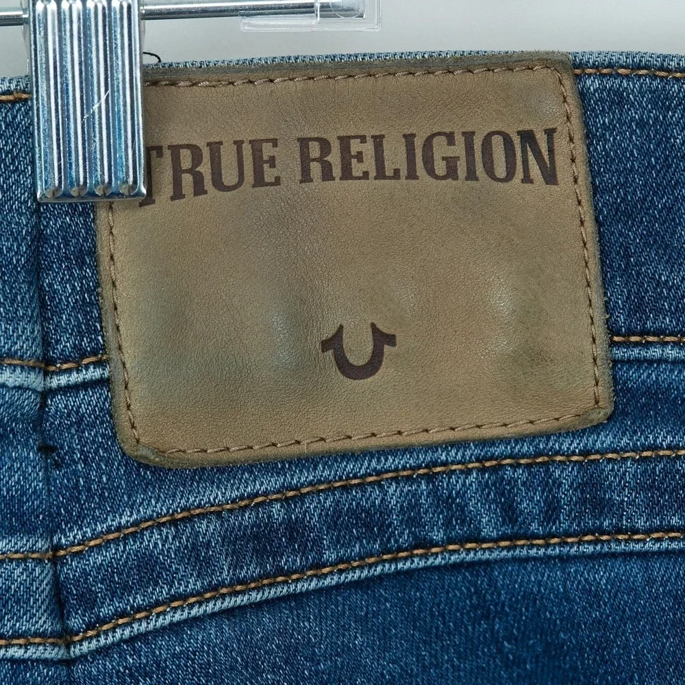 True Religion Jeans Mens 44 Fits 42X32 Ricky Relaxed Straight Flap Pocket Denim